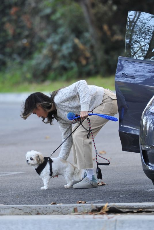 JAMIE CHUNG Picks Up After Her Dog at a Dog Park in Los Angeles 12/03/2021