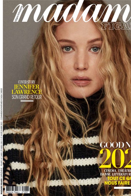 JENNIFER LAWRENCE in Madame Figaro Magazine, December 2021