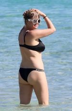 JOSIE GOLDBERG in a Black Bikini in Miami Beach 12/27/2021