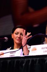 KATIE CASSIDY, CAITY LOTZ, KATRINA LAW and CANDICE PATTON at The Arrow Panel at Los Angeles Comic-con 12/04/2021