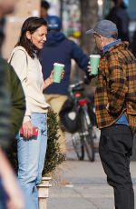 KATIE HOLMES Out for Coffee with Friend in New York 12/16/2021