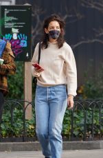 KATIE HOLMES Out for Coffee with Friend in New York 12/16/2021