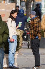 KATIE HOLMES Out for Coffee with Friend in New York 12/16/2021