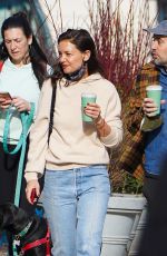 KATIE HOLMES Out for Coffee with Friend in New York 12/16/2021