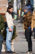 KATIE HOLMES Out for Coffee with Friend in New York 12/16/2021