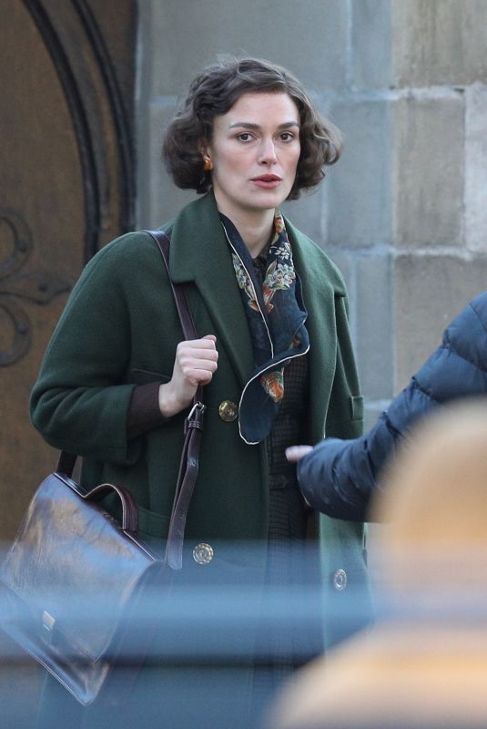 KEIRA KNIGHTLEY on the Set of Boston Strangler in Cambridge 12/03/2021