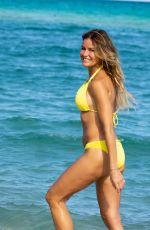 KELLY BENSIMON in a Yellow Bikini Out at a Beach in Miami 12/04/2021