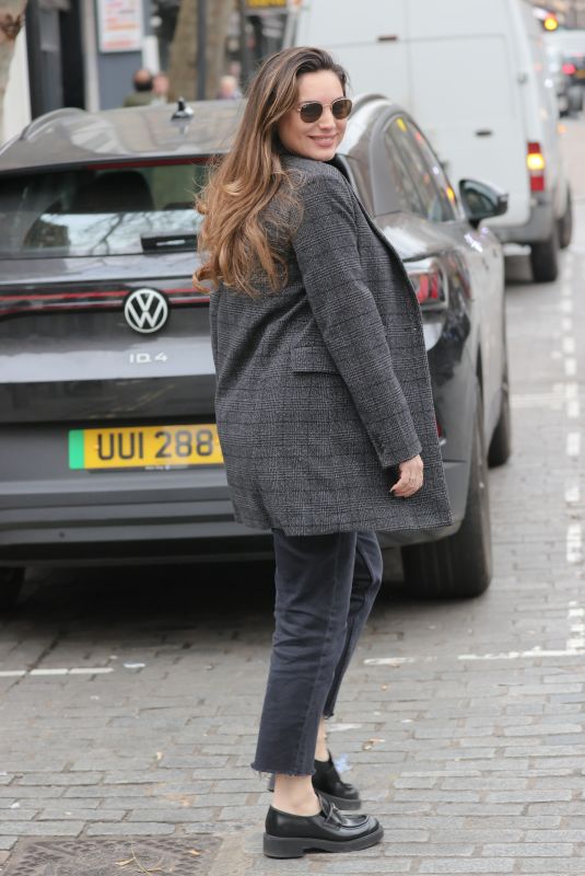 KELLY BROOK Leaves Global Offices Radio in London 12/21/2021