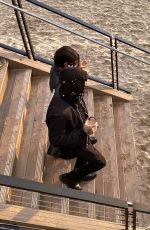 KOURTNEY KARDASHIAN and Travis Barker Out on the Beach in Montecito 12/28/2021