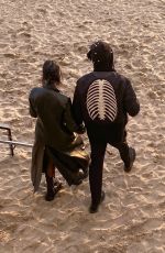 KOURTNEY KARDASHIAN and Travis Barker Out on the Beach in Montecito 12/28/2021