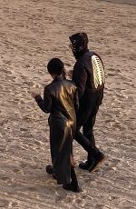 KOURTNEY KARDASHIAN and Travis Barker Out on the Beach in Montecito 12/28/2021