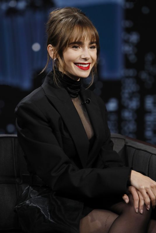 LILY COLLINS at Jimmy Kimmel Live 12/09/2021