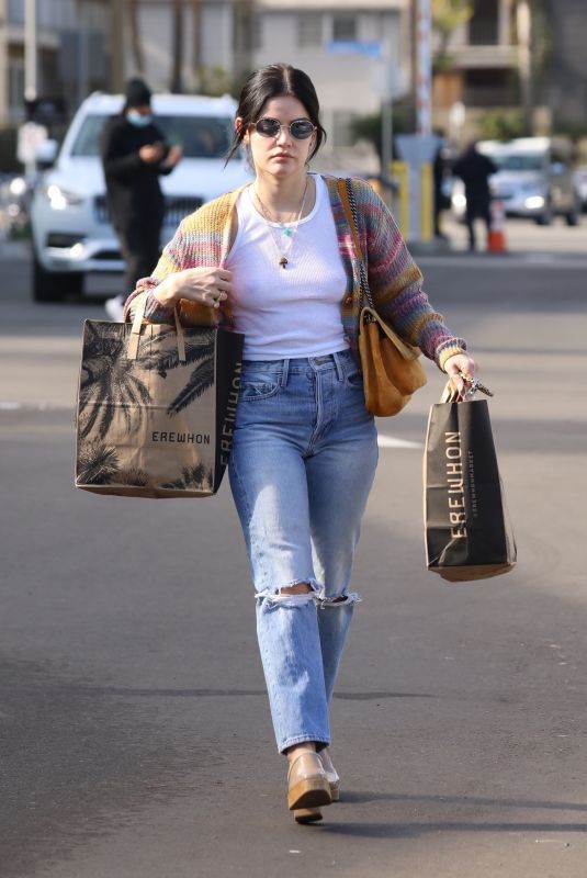 LUCY HALE Shopping at Erewhon Market in Los Angeles 12/20/2021