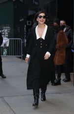 MAGGIE GYLLENHAAL Leaves Good Morning America in New York 12/14/2021
