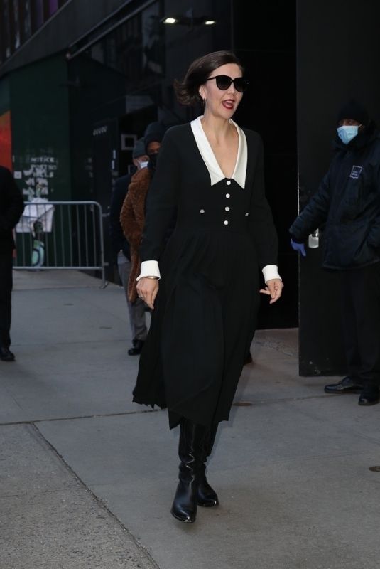 MAGGIE GYLLENHAAL Leaves Good Morning America in New York 12/14/2021