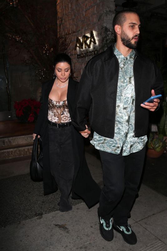 MARTHA KALIFATIDIS and Michael Brunelli Leaves Avra in Beverly Hills 12/08/2021