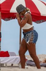 MARY J. BLIGE at a Beach in Miami 12/04/2021