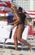 MARY J. BLIGE in Bikini at a Beach in Miami 12/10/2021