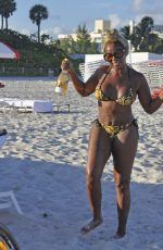 MARY J. BLIGE in Bikini at a Beach in Miami 12/11/2021
