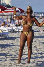 MARY J. BLIGE in Bikini at a Beach in Miami 12/11/2021