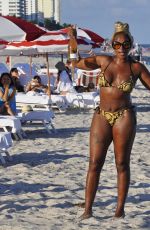 MARY J. BLIGE in Bikini at a Beach in Miami 12/11/2021