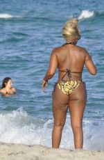 MARY J. BLIGE in Bikini at a Beach in Miami 12/11/2021
