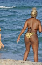 MARY J. BLIGE in Bikini at a Beach in Miami 12/11/2021