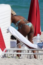 MARY J. BLIGE in Bikini on the Beach in Miami 12/06/2021