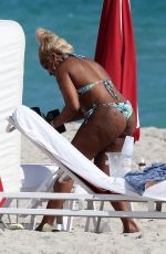 MARY J. BLIGE in Bikini on the Beach in Miami 12/06/2021