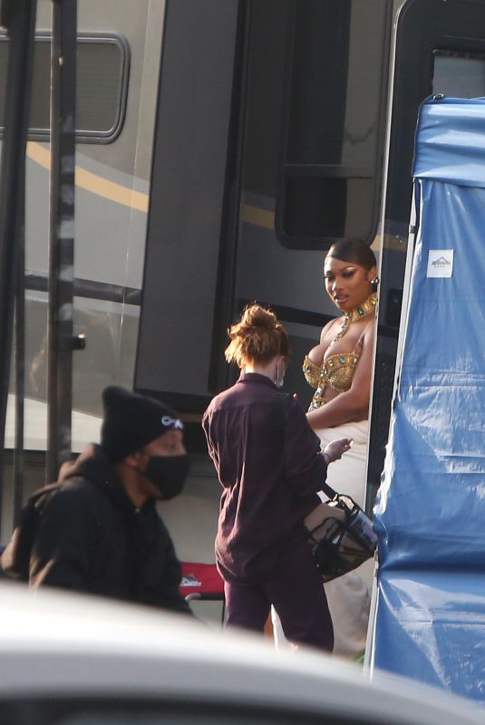 MEGAN THEE STALLION Heading to Set for Her New Music Video in Los Angeles 12/07/2021