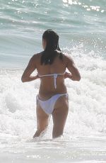 MICHELLE RODRIGUEZ in a White Bikini at a Beach in Tulum 12/28/2021