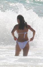 MICHELLE RODRIGUEZ in a White Bikini at a Beach in Tulum 12/28/2021