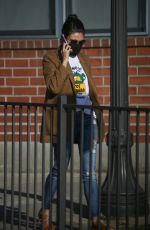 MILA KUNIS in Ripped Denim Heading to a Meeting in Beverly Hills 12/01/2021