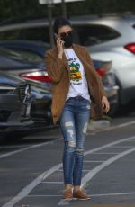 MILA KUNIS in Ripped Denim Heading to a Meeting in Beverly Hills 12/01/2021