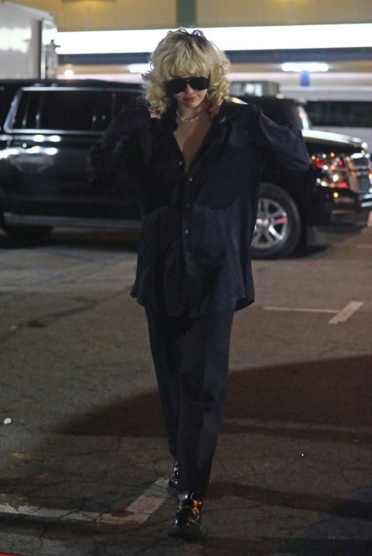 MILEY CYRUS Leaves a Studio in Hollywood 11/30/2021