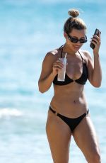 MONTANA BROWN in a Black Bikini at a Beach in Barbados 12/28/2021