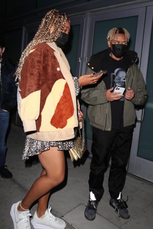 NAOMI OSAKA and Cordae Arrives at Lakers vs Phoenix Suns Game in Los Angeles 12/21/2021