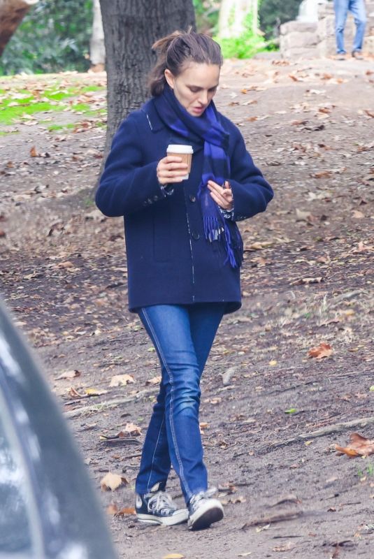 NATALIE PORTMAN and Benjamin Millepied Out with Their Dog in Los Feliz 12/10/2021