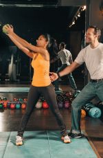 NICOLE SCHERZINGER Workout with a Personal Trainer at How to Build a Bigger Booty Exercise Session in Los Angeles 12/19/2021