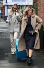OLIVIA ATTWOOD and SARAH JAYNE DUNN Filming New ITV Show in Manchester 12/03/2021