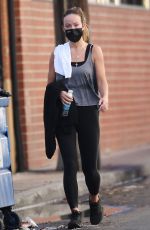 OLIVIA WILDE Leaves a Gym in Los Angeles 12/15/2021