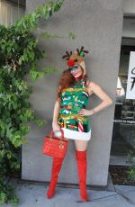 PHOEBE PRICE in a Christmas Outfit Out in Los Angeles 12/04/2021