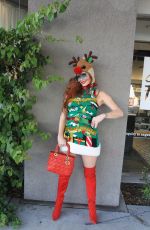 PHOEBE PRICE in a Christmas Outfit Out in Los Angeles 12/04/2021