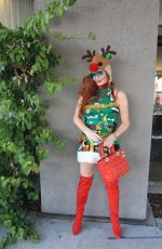 PHOEBE PRICE in a Christmas Outfit Out in Los Angeles 12/04/2021