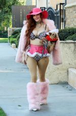 PHOEBE PRICE Out with Her Dog in Los Angeles 11/30/2021