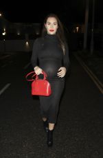 Pregnant CHLOE GOODMAN Arrives at Sheesh Restaurant in Chigwell 12/19/2021