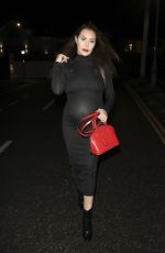 Pregnant CHLOE GOODMAN Arrives at Sheesh Restaurant in Chigwell 12/19/2021