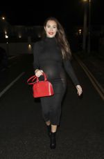 Pregnant CHLOE GOODMAN Arrives at Sheesh Restaurant in Chigwell 12/19/2021