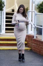 Pregnant CHLOE GOODMAN Leaves a Clinic in Brighton 11/30/2021