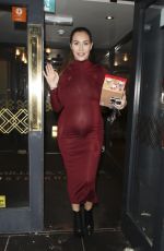 Pregnant CHLOE GOODMAN Leaves Miller and Carter Restaurant in Brighton 12/23/22021